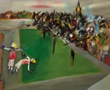 View from the Artist's Studio, Parkville, Melbourne (1944) by Sidney Nolan, 1944, enamel on board, offered Aug 2018