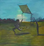Charles Blackman, The Kite Flyers (1953), 1953, enamel paint and tempera on composition board