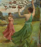 Julian Ashton, (Picking Fruit) 1914, 1914, oil on canvas
