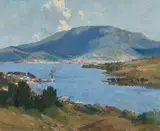 Hobart (1st Impression) (1938) by Arthur Streeton, 1938, oil on canvas, sold Aug 2018