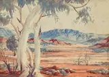 Central Australia by Albert Namatjira, watercolour over pencil on paper, sold Aug 2018