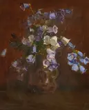 Canterbury Bells (Purple and White) (1928) by Arthur Streeton, 1928, oil on canvas, sold Aug 2018