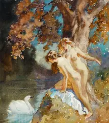Feminine (circa 1945) by Norman Lindsay, 1945, watercolour on paper, sold Jul 2018