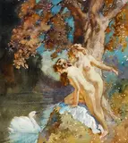 Feminine (circa 1945) by Norman Lindsay, 1945, watercolour on paper, sold Jul 2018