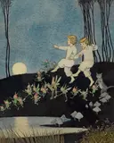 Ida Rentoul Outhwaite, (Two Children Dancing in the Moonlight)