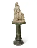 A. Testi, Cleopatra, late 19th century, Carrara marble, raised on a verde antico marble plinth