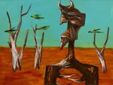 Horned Intruder 1965 by Albert Tucker, 1965, synthetic polymer paint on composition board, offered May 2018