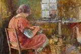 Frederick McCubbin, Shelling Peas (1913), 1913, oil on canvas