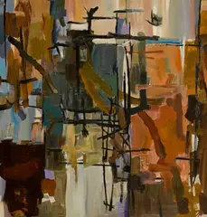John Passmore, Abstract Sydney Harbour (1957-1958), 1957-1958, oil on composition board