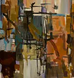 John Passmore, Abstract Sydney Harbour (1957-1958), 1957-1958, oil on composition board