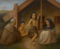 Gottfried Lindauer, Māori Girl Learning the Haka (circa 1907), 1907, oil on canvas