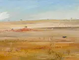 Arthur Boyd, Wimmera Landscape (circa 1966), 1966, oil on composition board