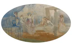 F\xEAte Galante (circa 1905) by Charles Conder, 1905, watercolour on silk, offered May 2018