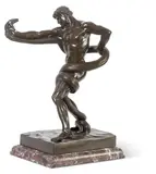 An Athlete Wrestling with a Python 1877 by Frederic, Lord Leighton, P.r.a., R.w.s., 1877, bronze, dark brown patina, offered Apr 2018