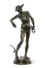 R.a. Sir Alfred Gilbert, Perseus Arming (1882), 1882, bronze, green-brown patina