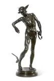 R.a. Sir Alfred Gilbert, Perseus Arming (1882), 1882, bronze, green-brown patina