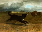 Constant Troyon, Herding Cattle Before the Storm (1854), 1854, oil on canvas