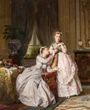 Charles-Édouard Boutibonne, Sisters 1869, 1869, oil on wood panel