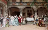 Adrien Moreau, Les noces d'argent Silver Anniversary 1879, 1879, oil on canvas