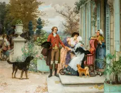 Pierre Outin, A Fond Farewell, oil on canvas