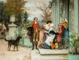 Pierre Outin, A Fond Farewell, oil on canvas