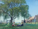 Elioth Gruner, The Picnic 1922, 1922, oil on canvas on board