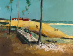 Sali Herman, (Yirrkala) 1960, 1960, oil on canvas