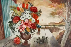 Adrian Feint, Flowers with Sunset: Panel for 'Orion' 1946, 1946, oil on canvas