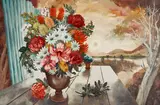 Adrian Feint, Flowers with Sunset: Panel for 'Orion' 1946