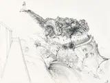 Brett Whiteley, Wategos Beach, Holiday Suite 7 (1989), 1989, pencil on paper