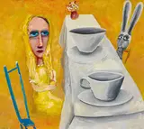 Charles Blackman, Mad Hatter's Tea Party 1956, 1956, tempera and oil on composition board