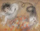 Arthur Boyd, St. Francis when Young Dreaming of a Hunchback (1964), 1964, pastel on paper