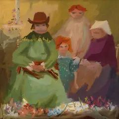 The Rich Miner's Family (1960) by Sam Fullbrook, 1960, oil on canvas, offered Nov 2017