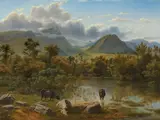 Eugene von Guerard, Ausblick Tamerinden Bei Paestum Sümpfe (1840s)
