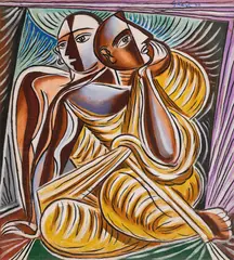 George Keyt, (Two Buddhist Monks) 1938, 1938, oil on canvas