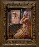 Nicholas Vermont, (Young Girl Looking in a Mirror) 1930, 1930, oil on card