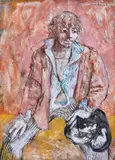 Donald Friend, Irish Bob with the Cat (1965)