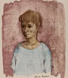 Boy in Blue Singlet by Russell Drysdale, watercolour and ink on paper, sold Oct 2017