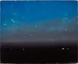 Tim Storrier, Night View of Storm, oil on canvasboard