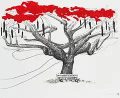 Brett Whiteley, Port Vila (1984), 1984, hand coloured etching on paper