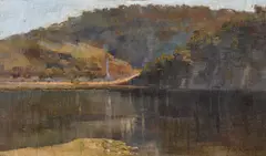 Julian Ashton, Hawkesbury Landscape 1898, 1898, oil on wood