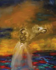 Ethiopia (1963) by Sidney Nolan, 1963, oil on composition board, sold Aug 2017