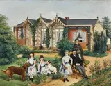 Edwin Holt, Family Group, Alma Cottage 1874, 1874, oil on canvas