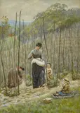 Helen Allingham, In the Hopfields, Kent 1879, 1879, watercolour on paper