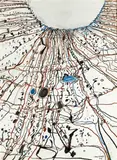 John Olsen, The Simpson Desert Joining Lake Eyre 1977, 1977, pastel on card