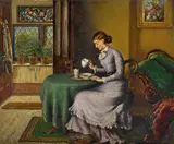 Florence Williams, The Fortune in the Cup 1880, 1880, oil on card