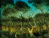 (Landscape) 1975 by Pro Hart, 1975, oil on composition board, offered Jun 2017