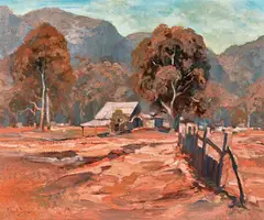 (Landscape) by Robert Johnson, oil on board, offered Jun 2017