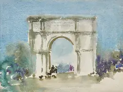 Blamire Young, L'Arc de Triomphe, watercolour on paper