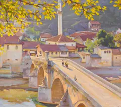 Herbert Rose, The Bridge, Prizren, oil on canvas